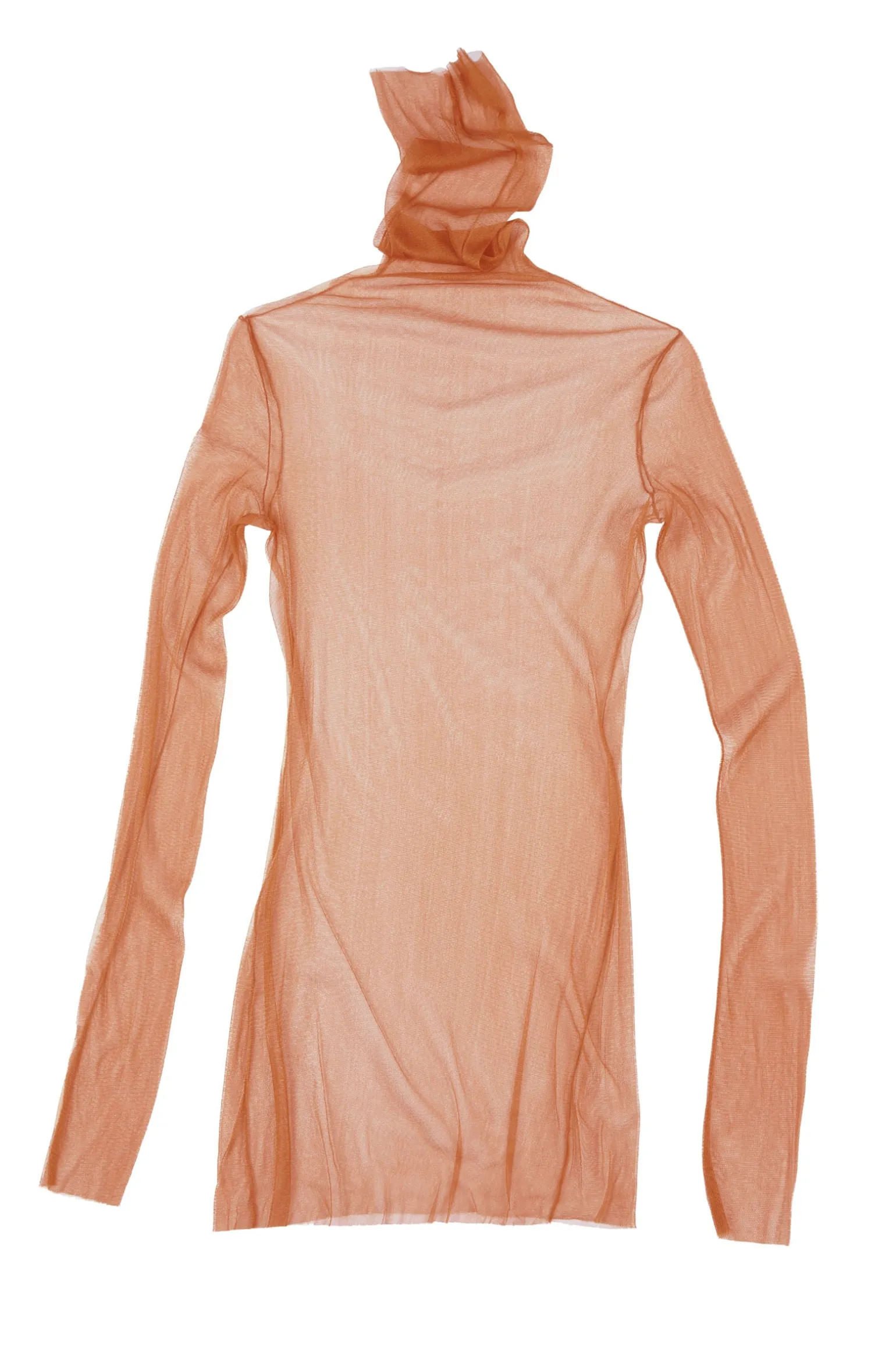 Cisne, brique silk tulle top