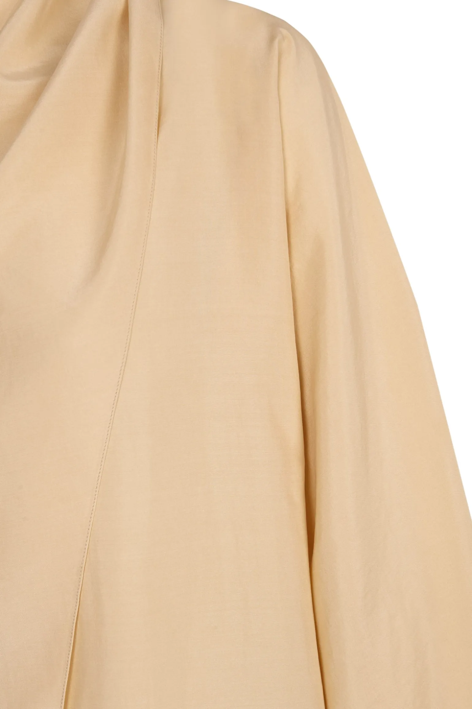 Clara, beige silk wrap blouse
