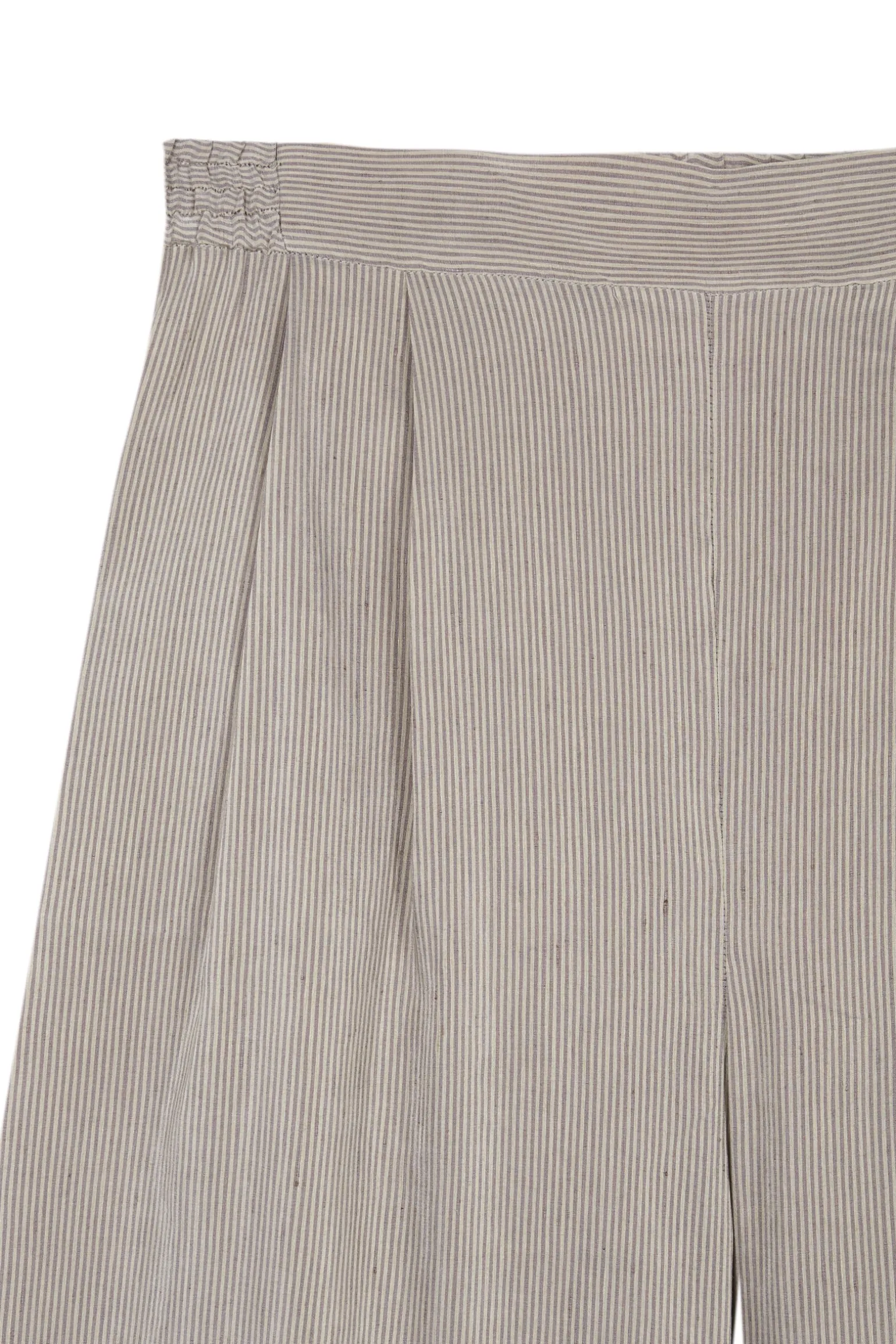 Cleo, green striped linen and silk pants