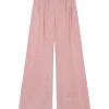 Cleo, red striped linen and silk pants