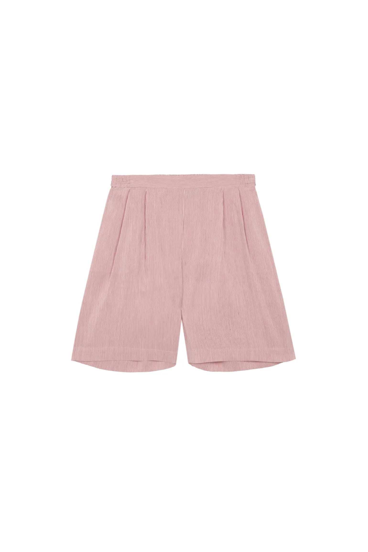 Cleo, red striped linen and silk shorts
