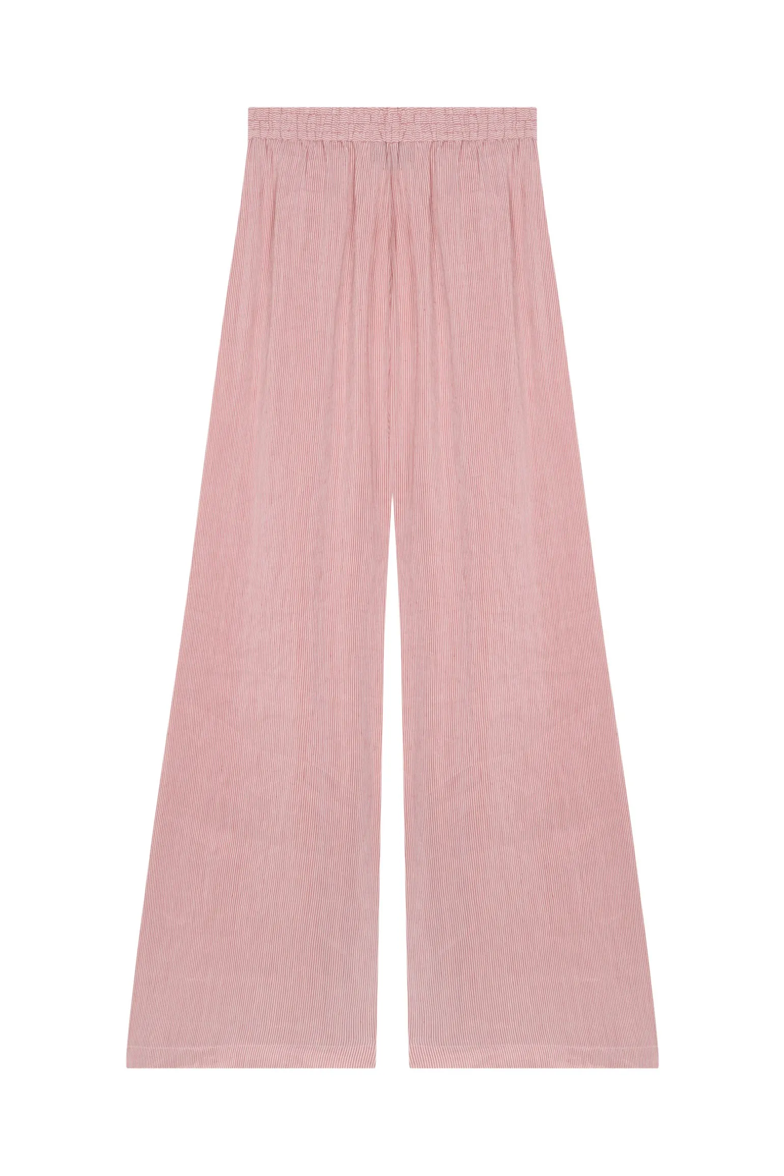 Cleo, red striped linen and silk pants