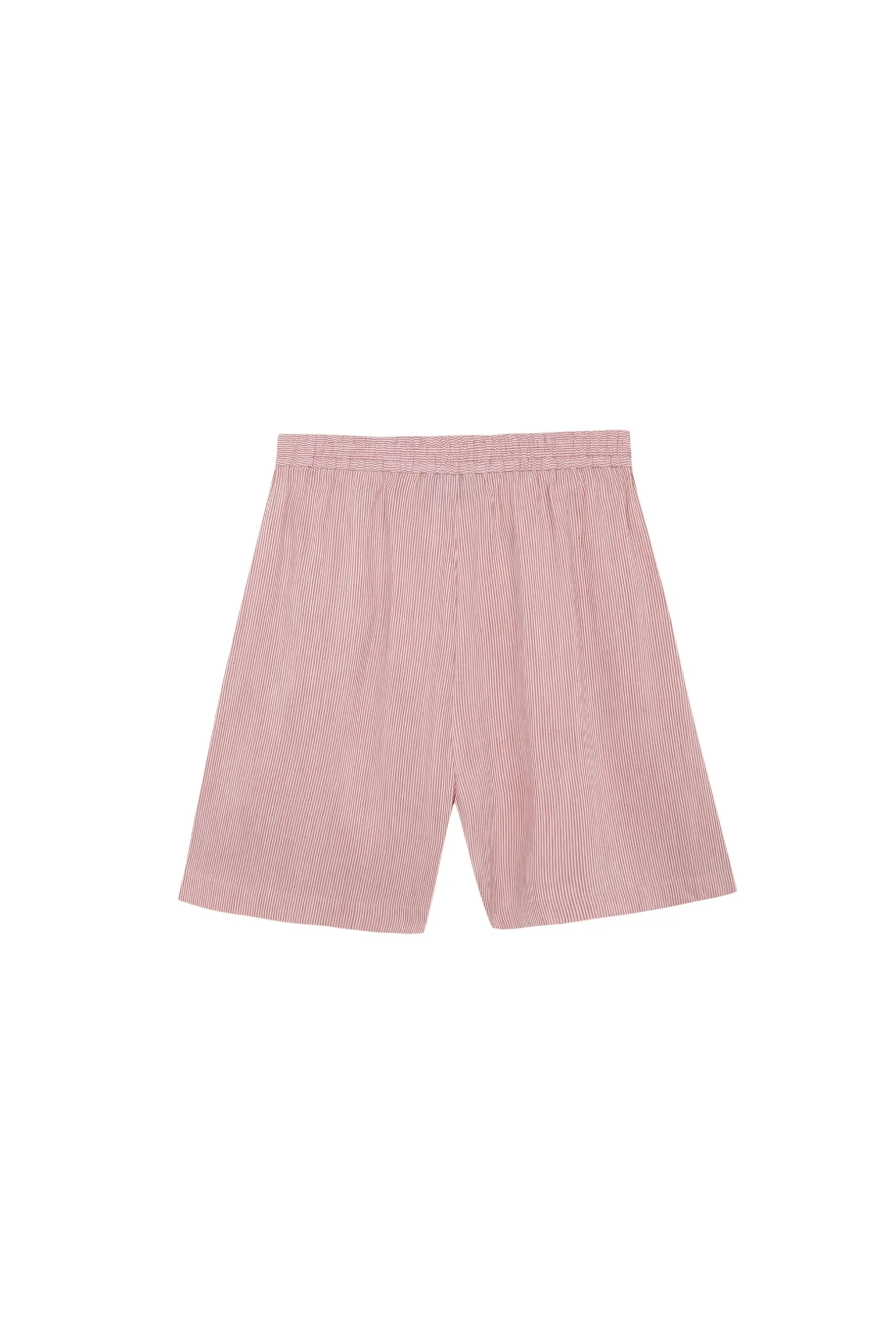 Cleo, red striped linen and silk shorts