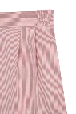 Cleo, red striped linen and silk shorts