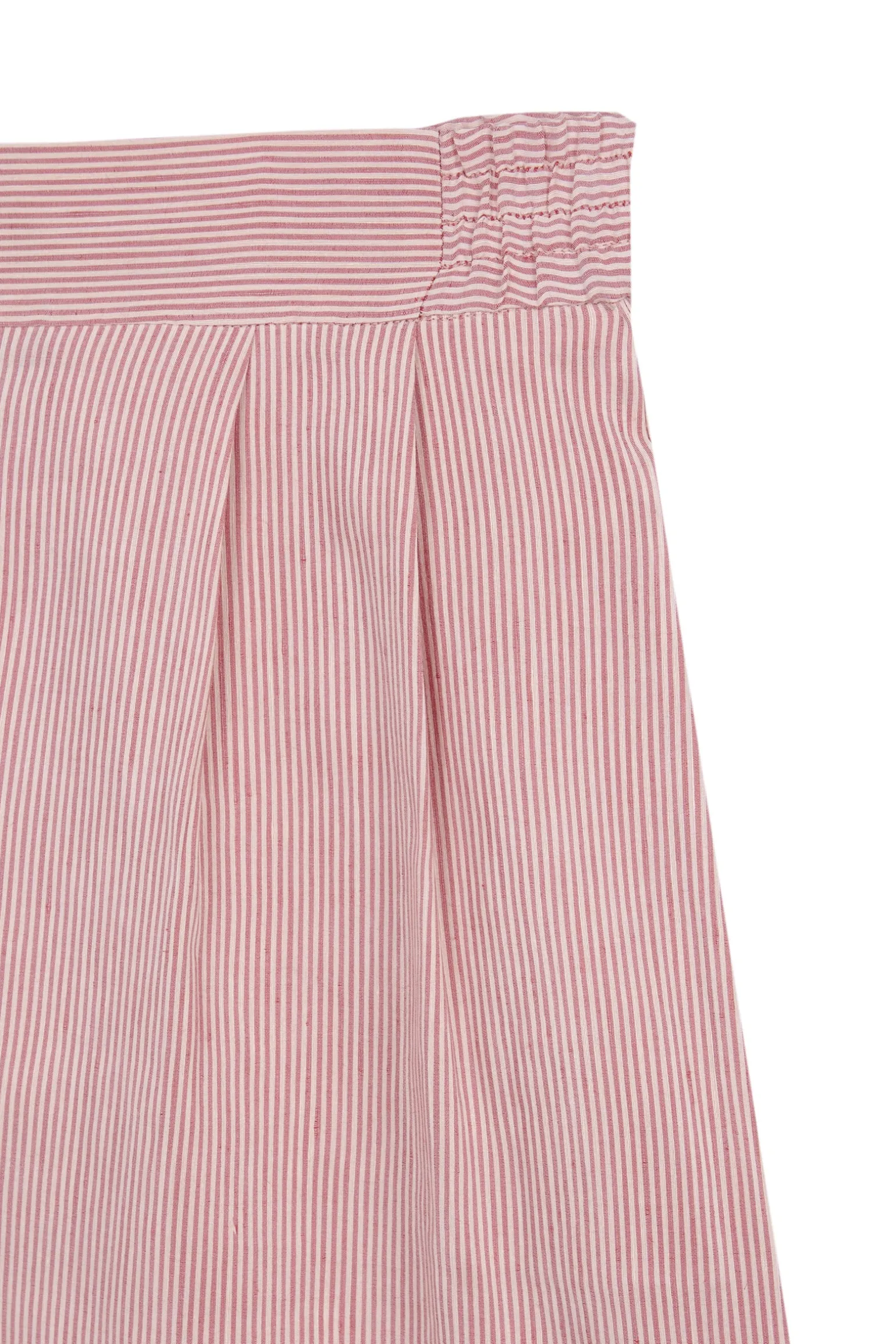 Cleo, red striped linen and silk shorts