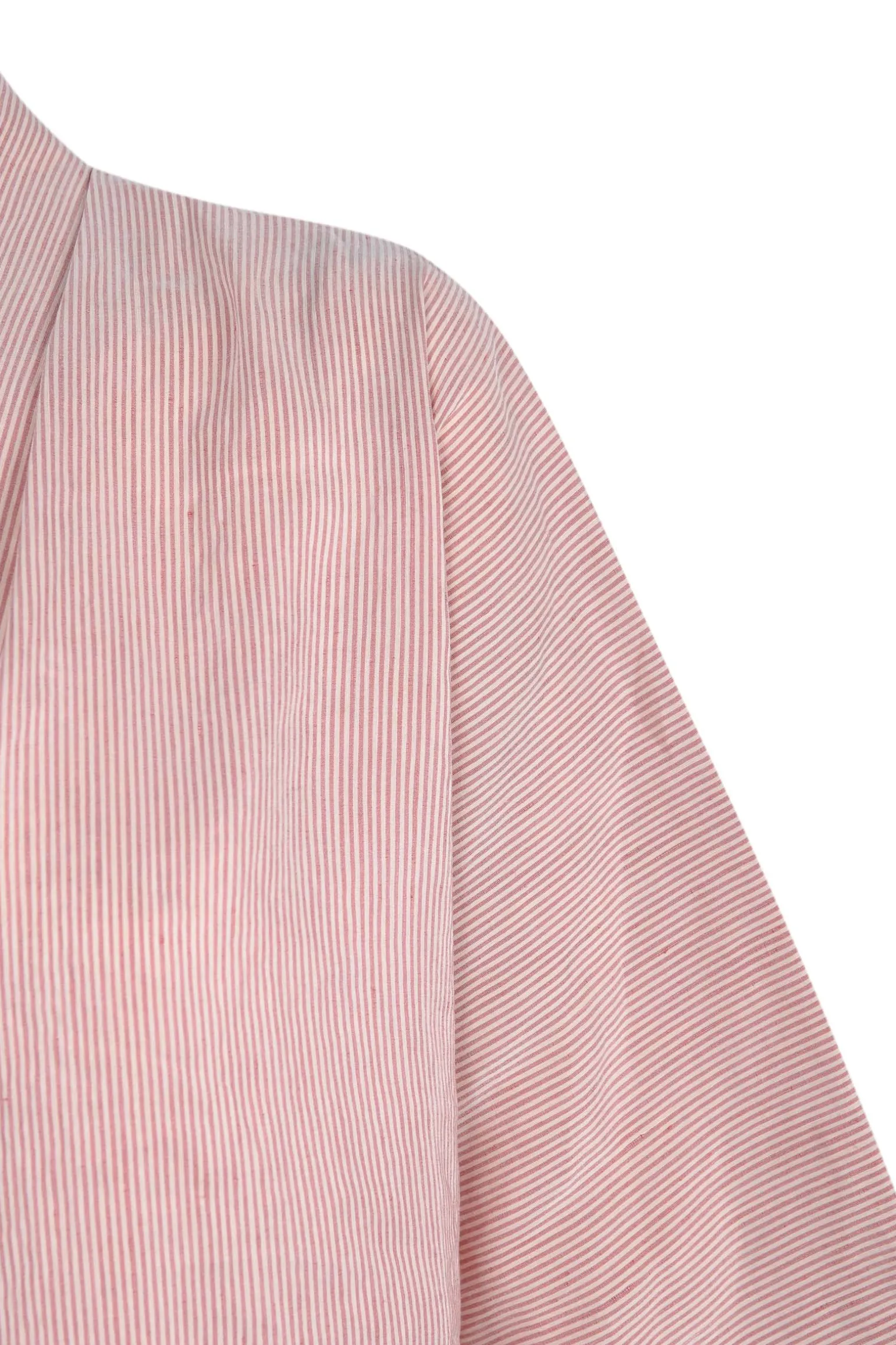 Cleo, red striped linen and silk shirt