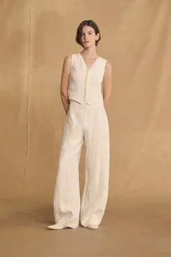 Costa, ivory linen pants