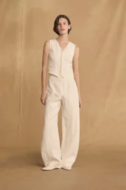 Costa, ivory linen pants