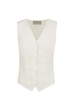 Costa, ivory linen vest