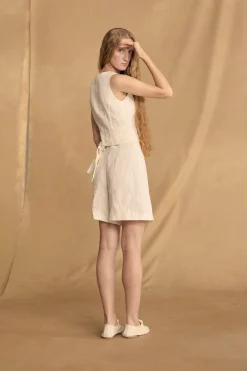 Costa, ivory linen vest