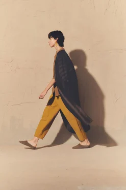 Dakota, turmeric linen and virgin wool pants