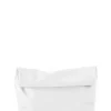 Delhi L, large clutch in white leather