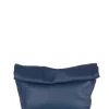 Delhi L, large navy leather clutch