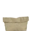 Delhi L, moss green large leather clutch
