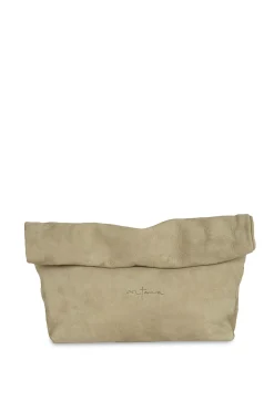 Delhi L, moss green large leather clutch