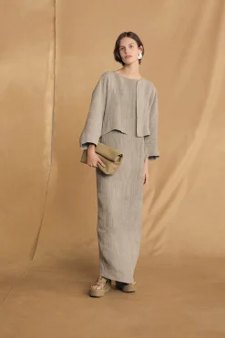 Delhi L, moss green large leather clutch
