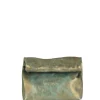 Delhi S, turquoise bronze leather clutch