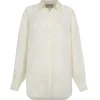 Dennis, ivory oversized ramie shirt