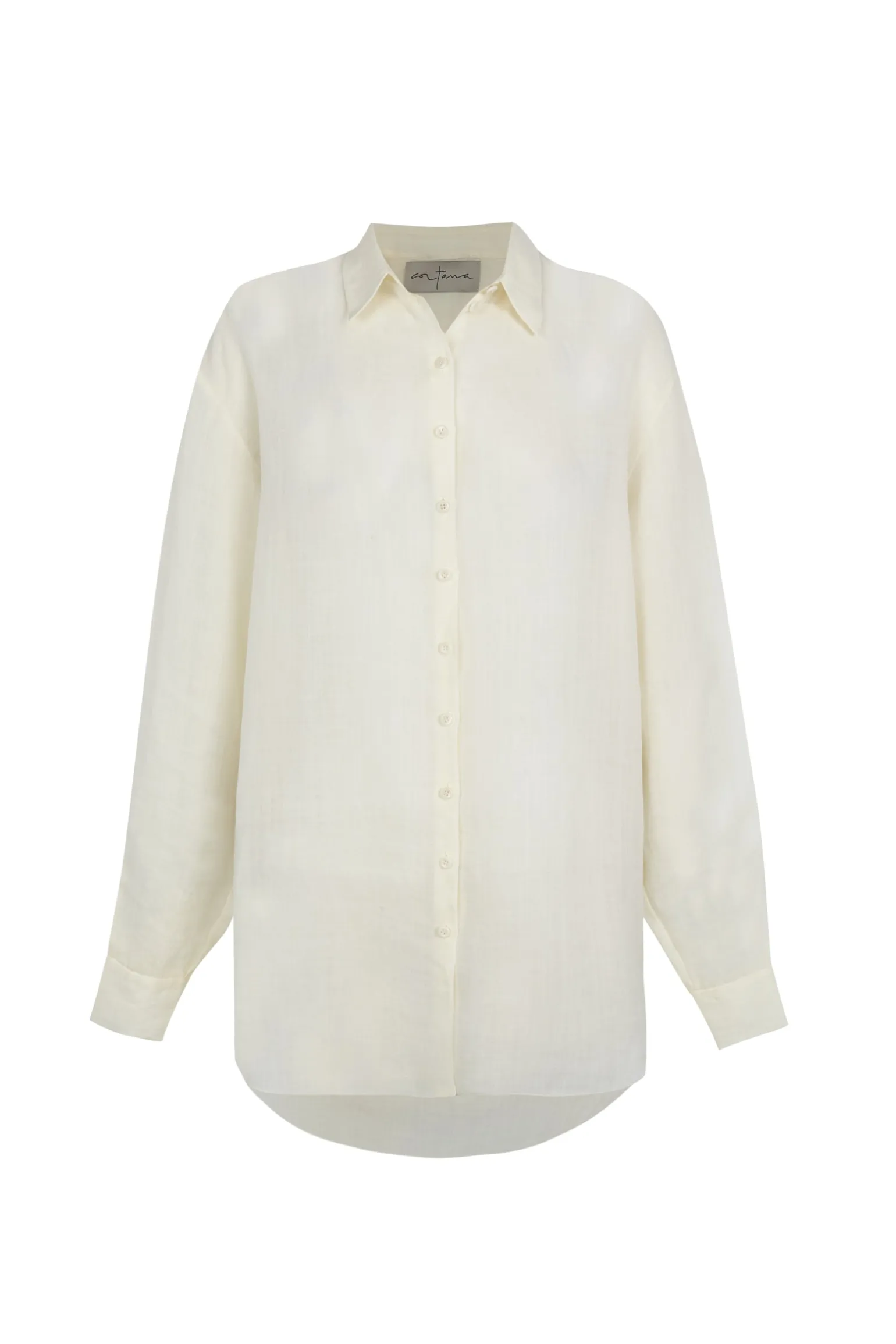 Dennis, ivory oversized ramie shirt