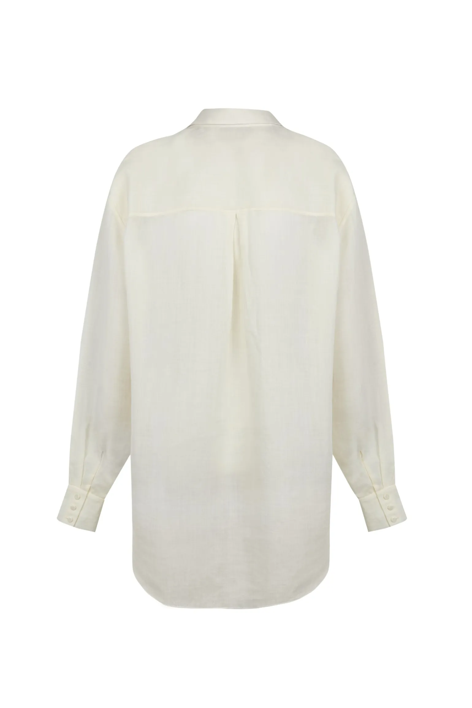 Dennis, ivory oversized ramie shirt