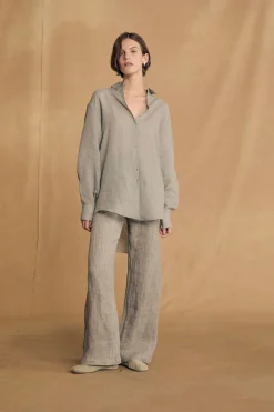 Dennis, sky blue oversized ramie shirt