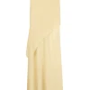 Dora, long skirt in beige silk georgette