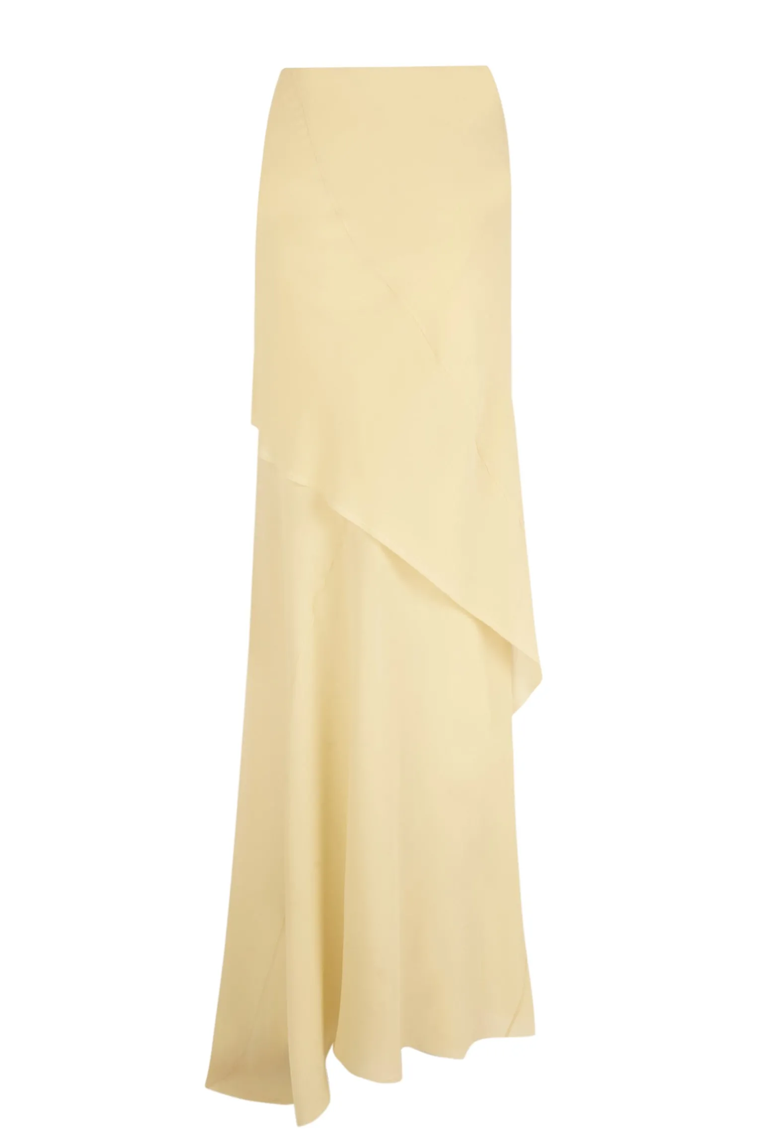 Dora, long skirt in beige silk georgette