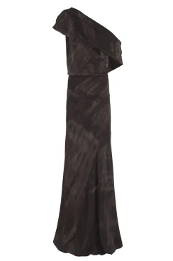 Dye, long stretch silk transformable dress