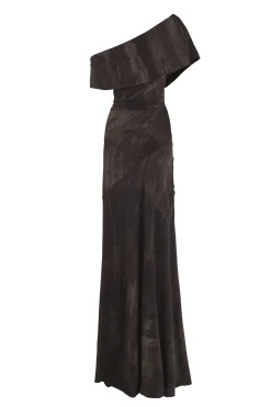 Dye, long stretch silk transformable dress