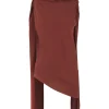 Edda, garnet stretch silk top