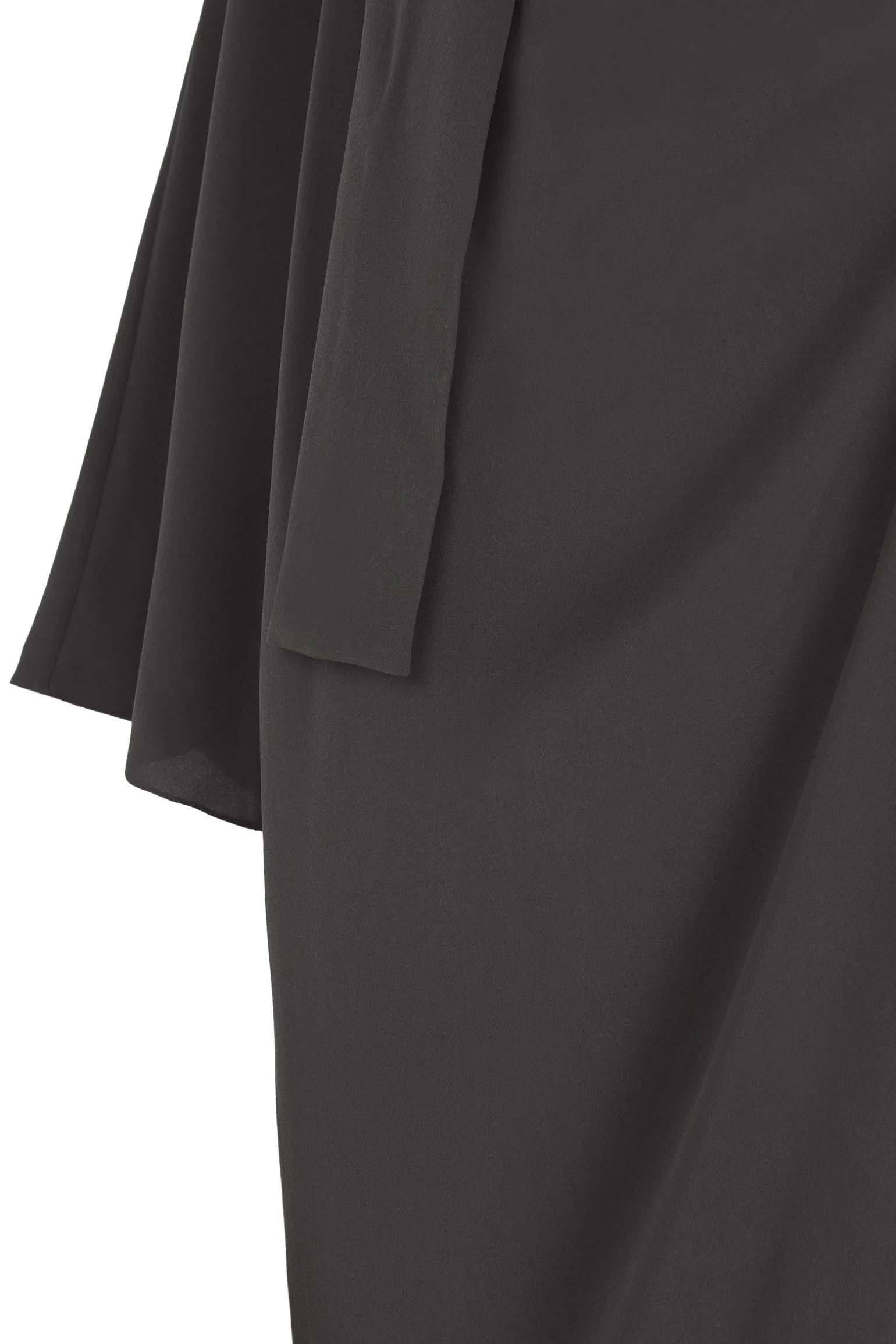 Edda, long dress in graphite stretch silk
