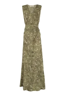 Elise, pua print organic silk dress