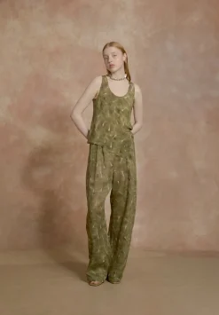 Elise, pua print organic silk top