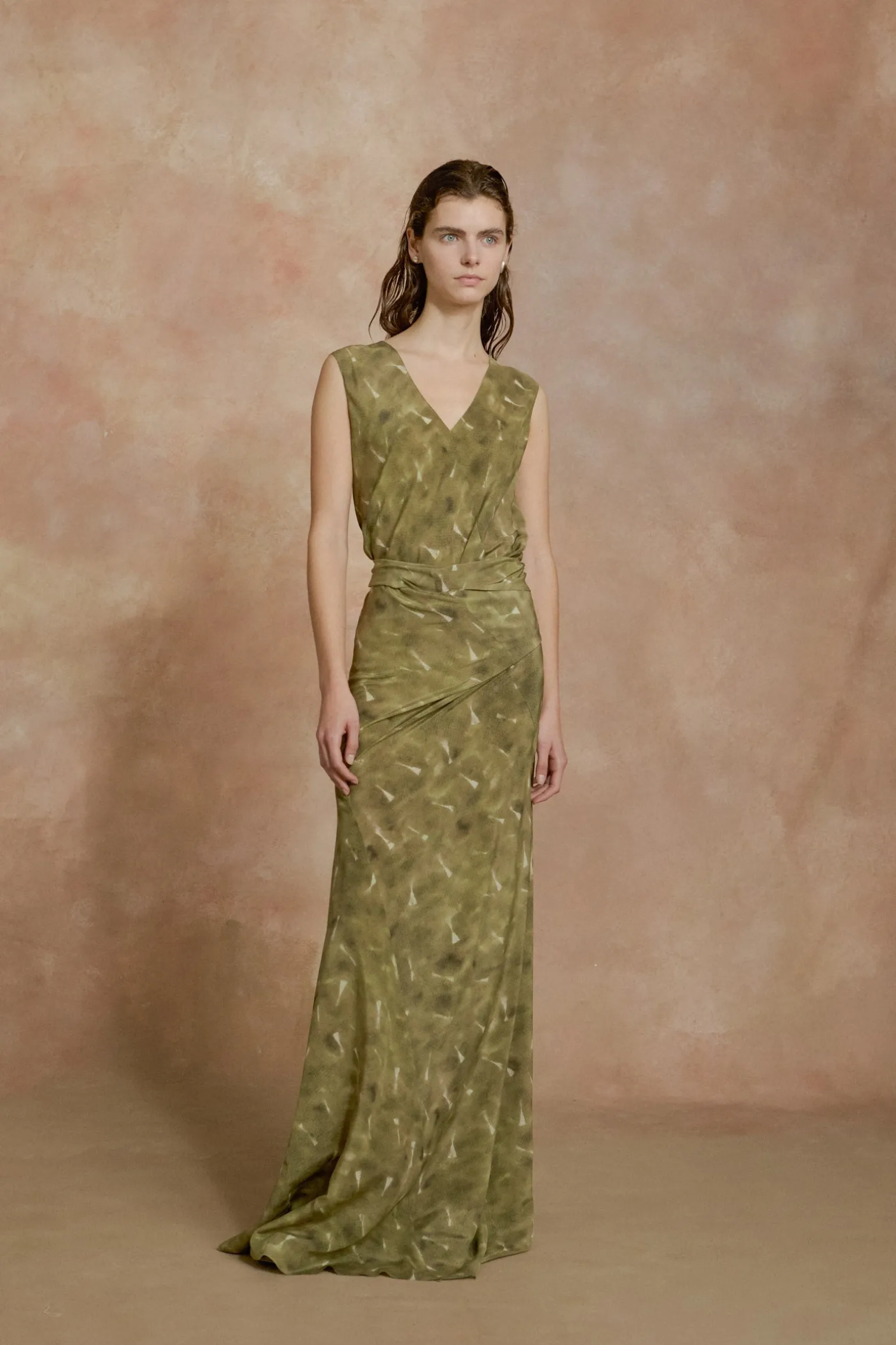 Elise, pua print organic silk dress