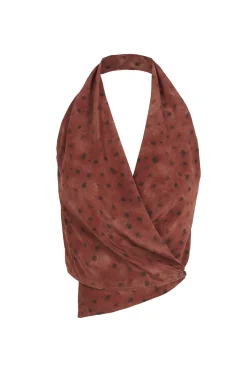Etna, dot print silk top