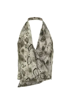 Etna, top de seda elmas print
