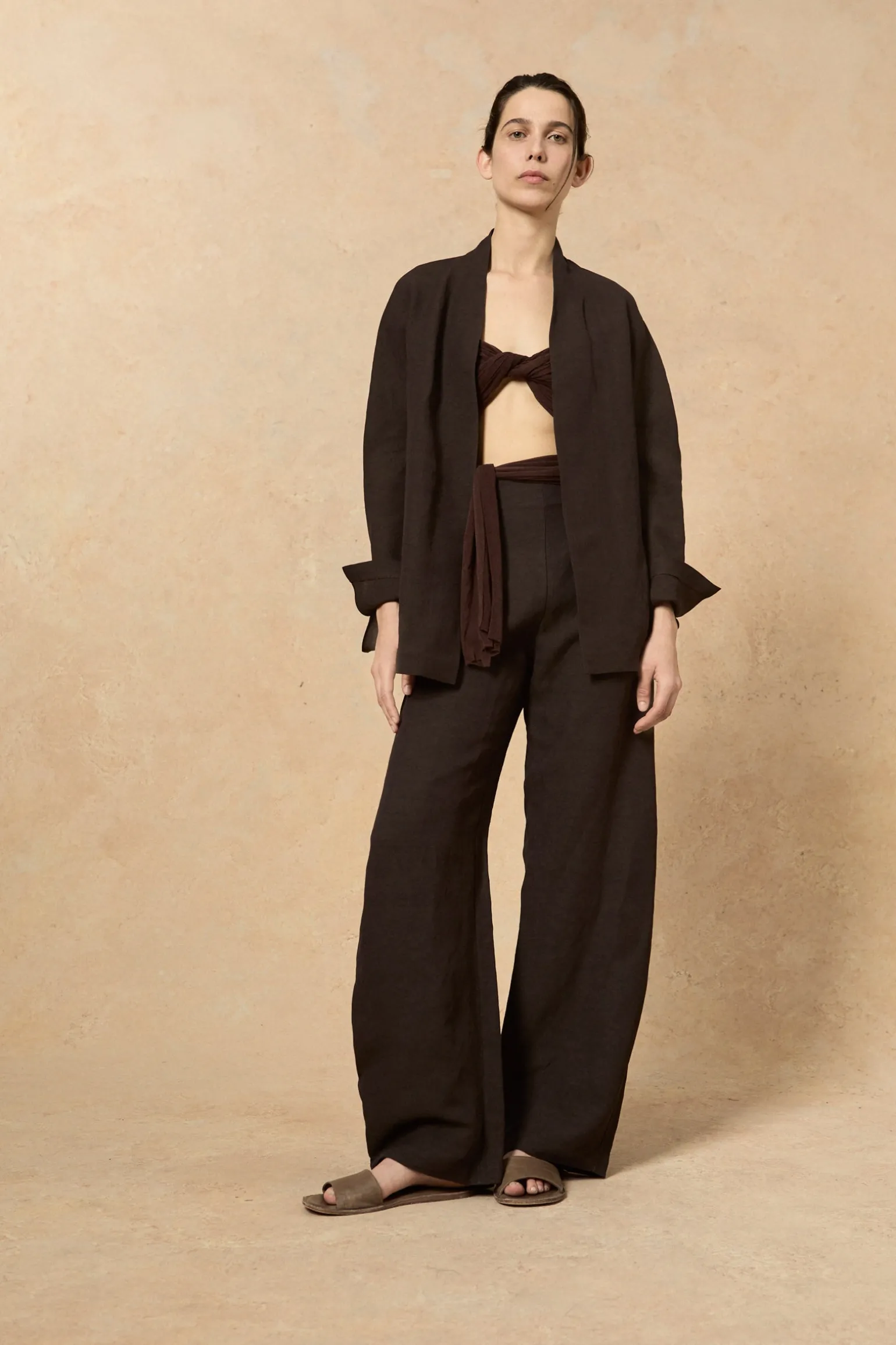 Fania, blueberry linen and viscose jacket