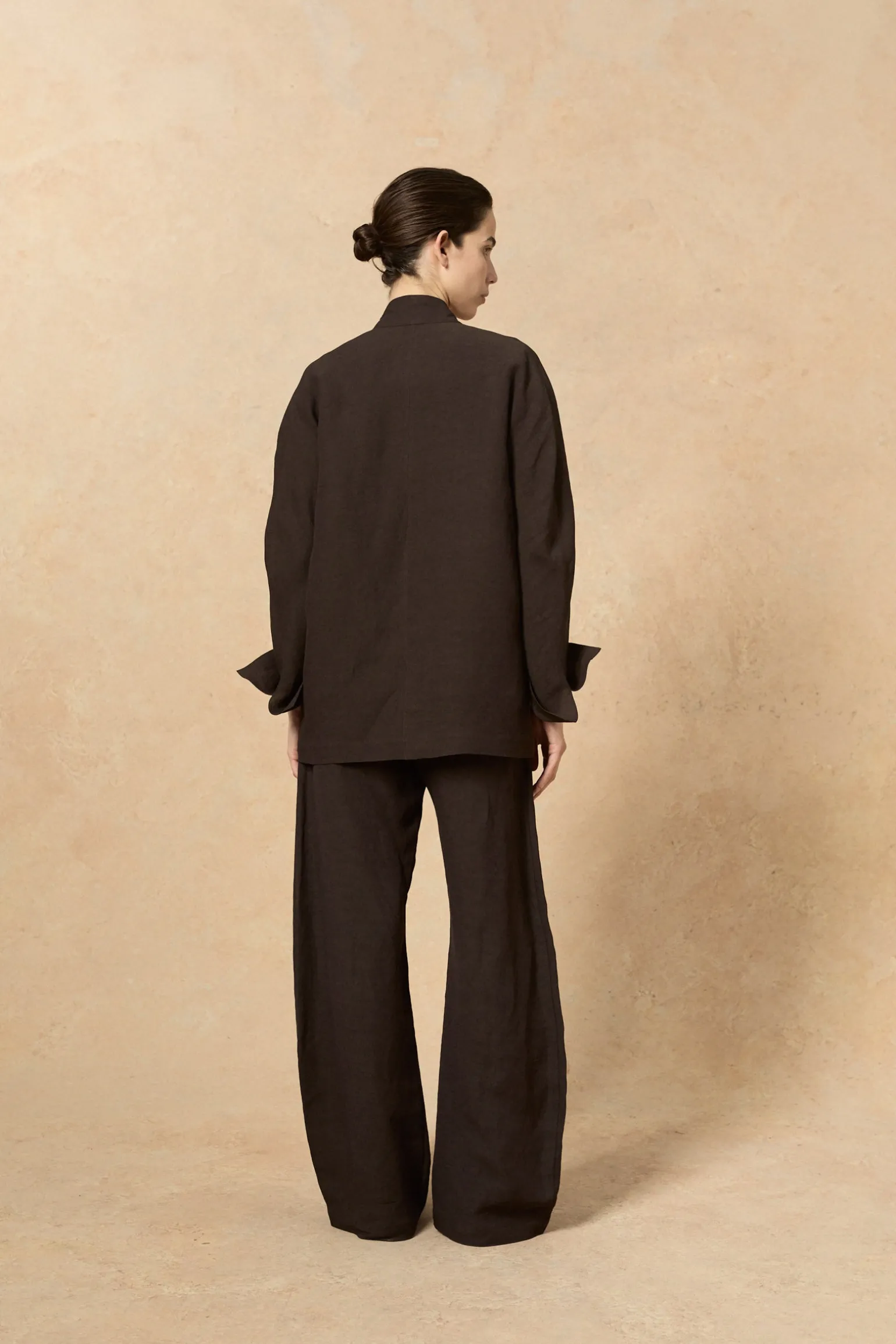 Fania, blueberry linen and viscose jacket