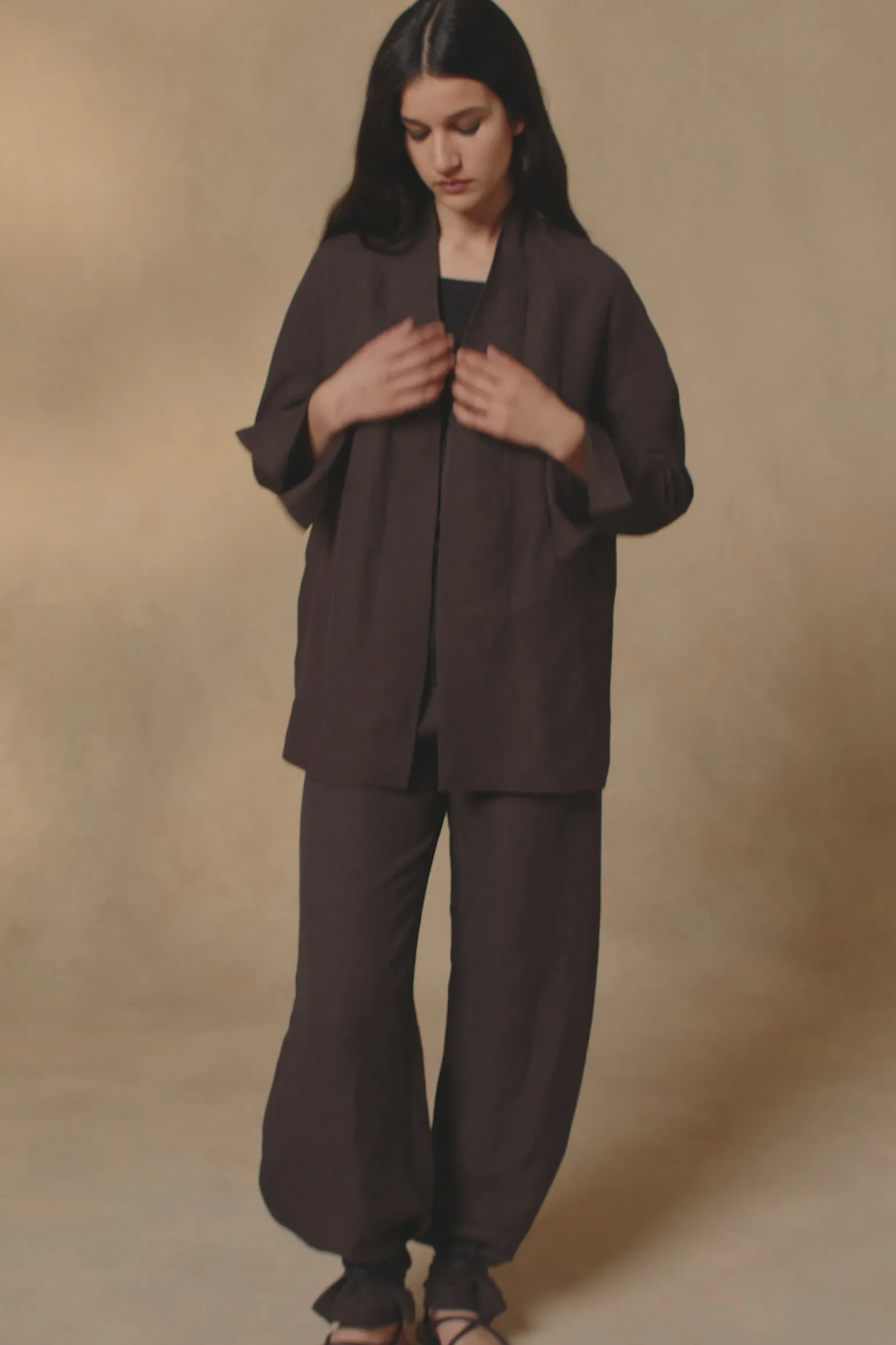 Fania, blueberry linen and viscose jacket