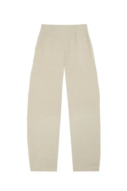Fania, linen and viscose stone grey pants