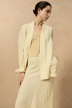 Fania, vanilla linen and viscose jacket