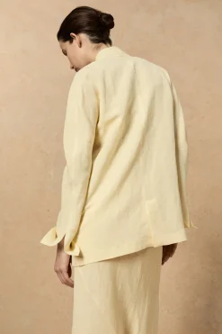 Fania, vanilla linen and viscose jacket
