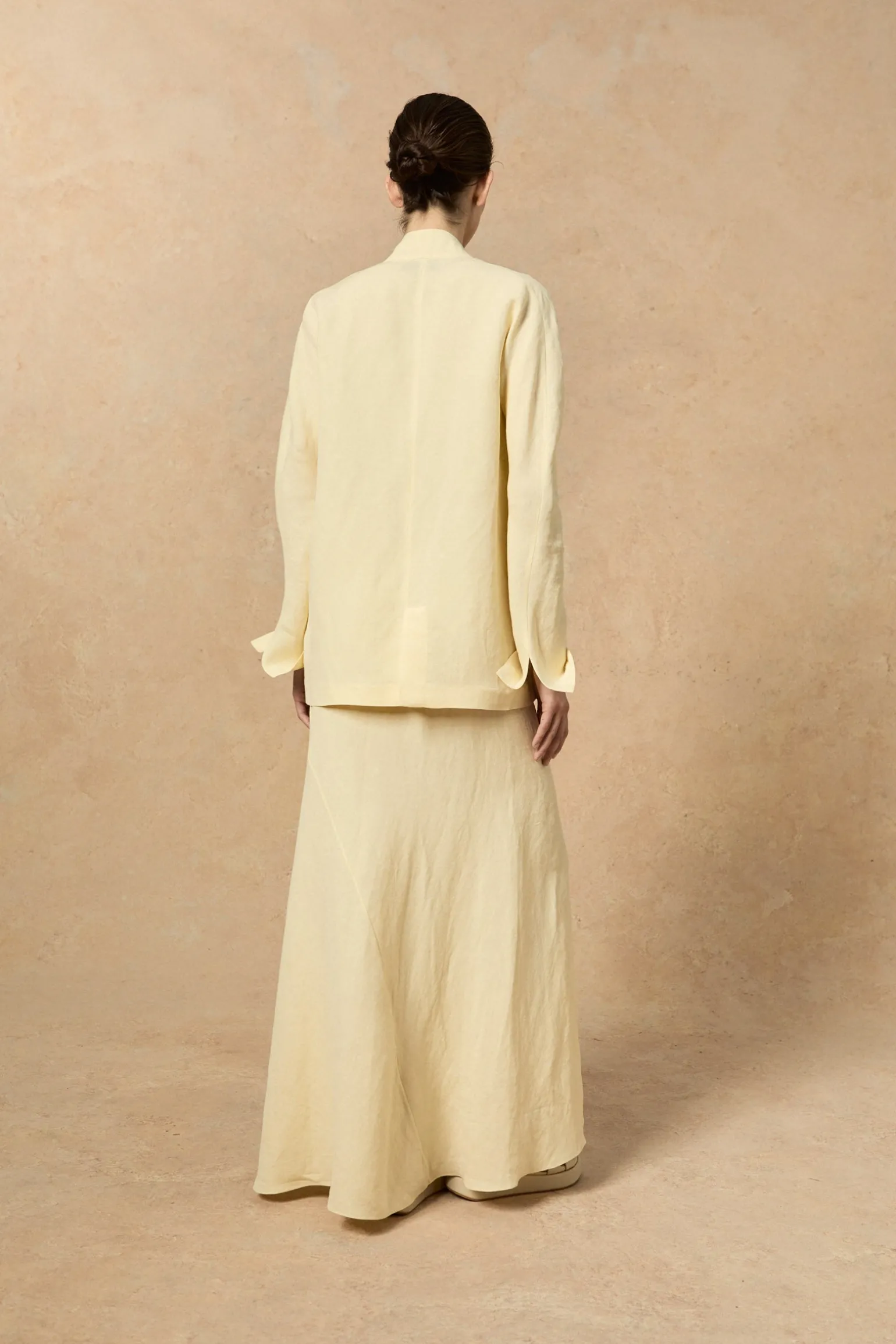 Fania, vanilla linen and viscose jacket