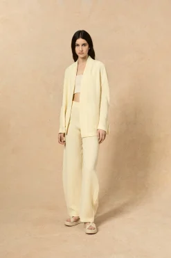 Fania, vanilla linen and viscose jacket