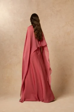 Farah, convertible dress in pink silk