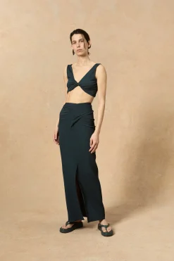 Fiona, blue wrap skirt