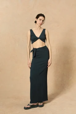 Fiona, blue wrap skirt