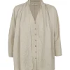 Frances, cinnamon striped silk top