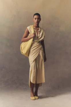 Frances, dress in vanilla silk