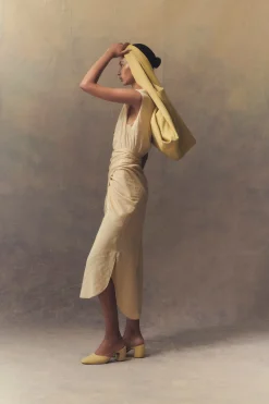 Frances, dress in vanilla silk
